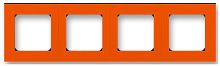 Рамка универсальная ABB EPJ Levit 4-м. оранжевый/дымчатый чёрный картинка